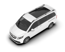 White city car isolated on transparent background. 3d rendering - illustration png