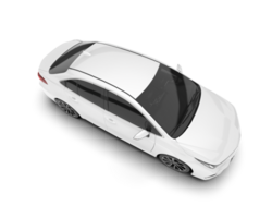 White modern car isolated on transparent background. 3d rendering - illustration png