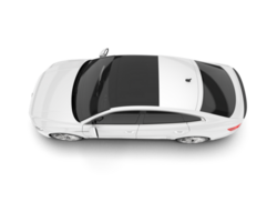 White modern car isolated on transparent background. 3d rendering - illustration png