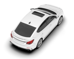 White city car isolated on transparent background. 3d rendering - illustration png