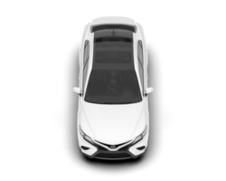 White modern car isolated on transparent background. 3d rendering - illustration png