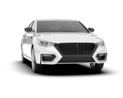 White city car isolated on transparent background. 3d rendering - illustration png