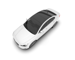 White city car isolated on transparent background. 3d rendering - illustration png