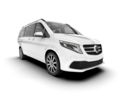 White city car isolated on transparent background. 3d rendering - illustration png