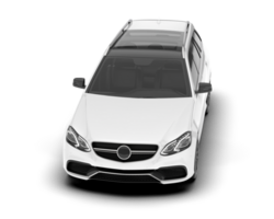 White city car isolated on transparent background. 3d rendering - illustration png