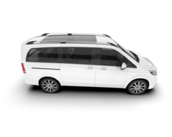 White city car isolated on transparent background. 3d rendering - illustration png