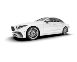 White city car isolated on transparent background. 3d rendering - illustration png