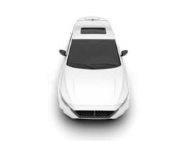 White city car isolated on transparent background. 3d rendering - illustration png