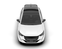 White city car isolated on transparent background. 3d rendering - illustration png