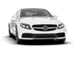 White city car isolated on transparent background. 3d rendering - illustration png