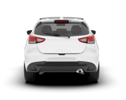 White city car isolated on transparent background. 3d rendering - illustration png