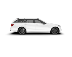 White city car isolated on transparent background. 3d rendering - illustration png