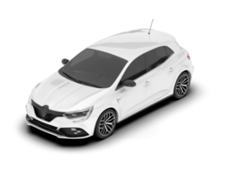 White city car isolated on transparent background. 3d rendering - illustration png