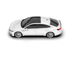 White modern car isolated on transparent background. 3d rendering - illustration png