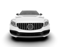 White city car isolated on transparent background. 3d rendering - illustration png