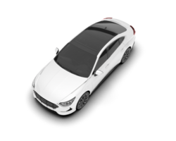 White modern car isolated on transparent background. 3d rendering - illustration png