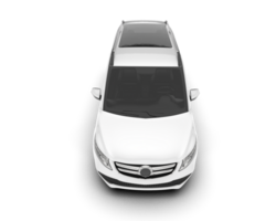 White city car isolated on transparent background. 3d rendering - illustration png