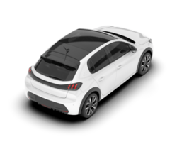 White city car isolated on transparent background. 3d rendering - illustration png