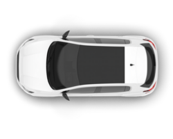 White city car isolated on transparent background. 3d rendering - illustration png