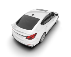 White city car isolated on transparent background. 3d rendering - illustration png