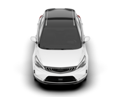 White city car isolated on transparent background. 3d rendering - illustration png