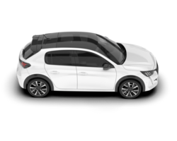 White city car isolated on transparent background. 3d rendering - illustration png