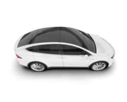 White city car isolated on transparent background. 3d rendering - illustration png