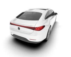 White modern car isolated on transparent background. 3d rendering - illustration png