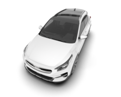 White city car isolated on transparent background. 3d rendering - illustration png