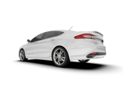 White modern car isolated on transparent background. 3d rendering - illustration png