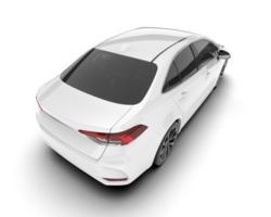 White modern car isolated on transparent background. 3d rendering - illustration png