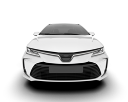 White modern car isolated on transparent background. 3d rendering - illustration png