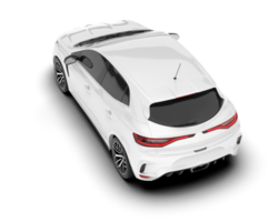 White city car isolated on transparent background. 3d rendering - illustration png