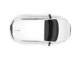 White city car isolated on transparent background. 3d rendering - illustration png