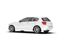 White city car isolated on transparent background. 3d rendering - illustration png