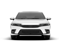 White city car isolated on transparent background. 3d rendering - illustration png