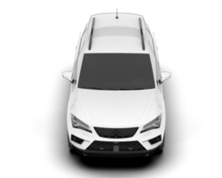 White modern car isolated on transparent background. 3d rendering - illustration png