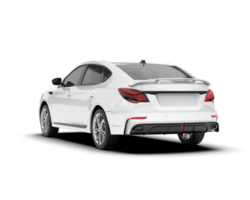 White city car isolated on transparent background. 3d rendering - illustration png