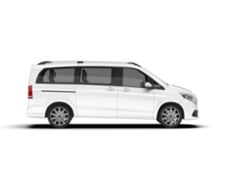 White city car isolated on transparent background. 3d rendering - illustration png