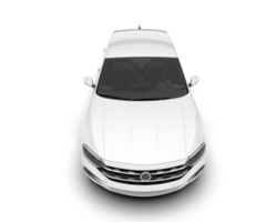 White city car isolated on transparent background. 3d rendering - illustration png