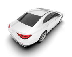 White modern car isolated on transparent background. 3d rendering - illustration png