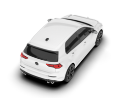 White city car isolated on transparent background. 3d rendering - illustration png