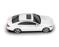 White modern car isolated on transparent background. 3d rendering - illustration png