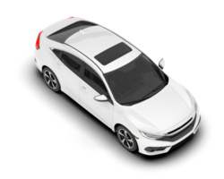 White modern car isolated on transparent background. 3d rendering - illustration png