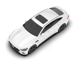 White modern car isolated on transparent background. 3d rendering - illustration png