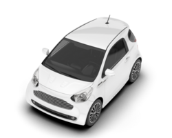 White city car isolated on transparent background. 3d rendering - illustration png