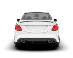 White modern car isolated on transparent background. 3d rendering - illustration png