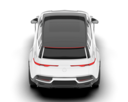 White city car isolated on transparent background. 3d rendering - illustration png