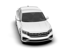 White city car isolated on transparent background. 3d rendering - illustration png