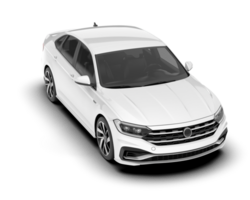 White city car isolated on transparent background. 3d rendering - illustration png